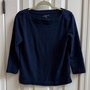 LOFT Dark Blue 3/4 Sleeve Tee